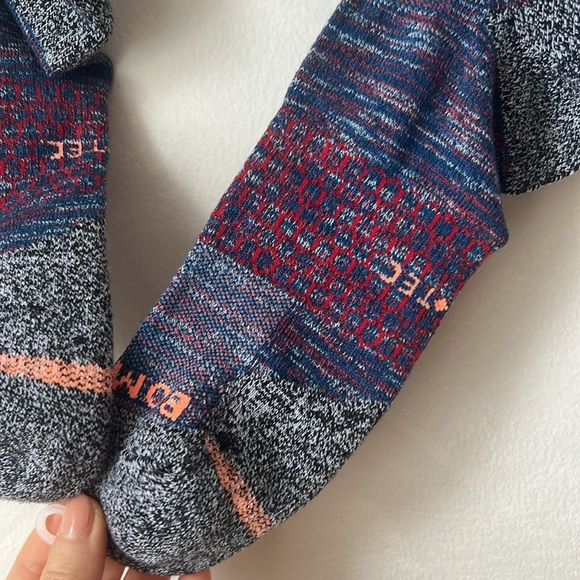 BOMBAS DOUBLE CUFF ALL-PURPOSE PERFORMANCE CALF SOCKS BLUE MAROON - Picture 3 of 5